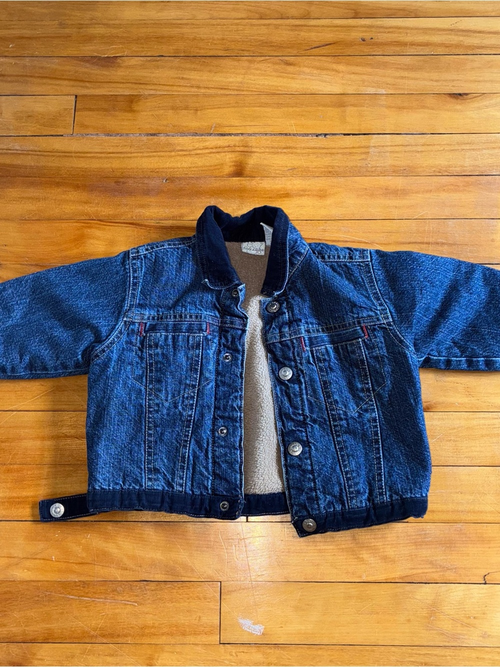 Vintage corduroy collar denim jacket insulated kids 12 months